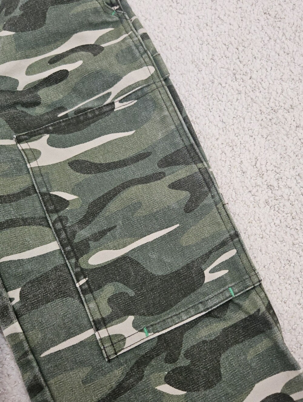 John Deere Camo Overalls Kids 5 Youth Green Double Knee Adjustable Canvas Cotton - Picture 6 of 6